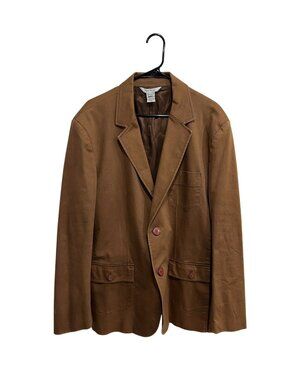 Mac & Jac XL Mens Brown Cotton Blend Lined Blazer Jacket Minimalist Old Money